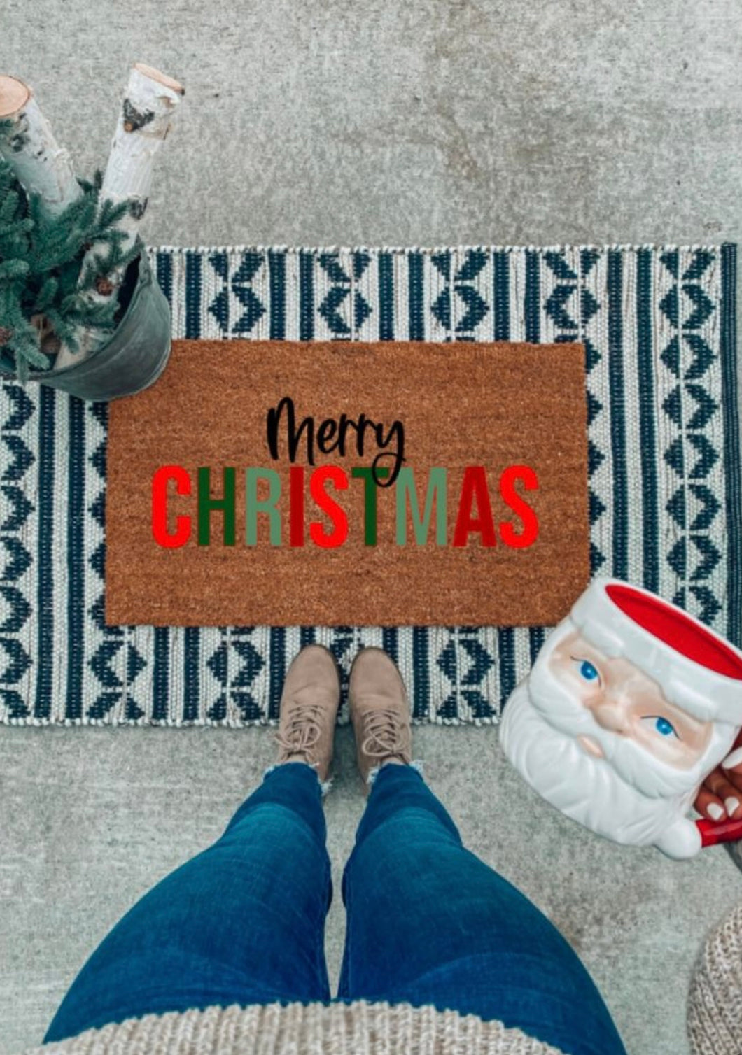 Merry Christmas Doormat DIY at home kit