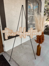 Load image into Gallery viewer, layered wooden last name wedding sign
