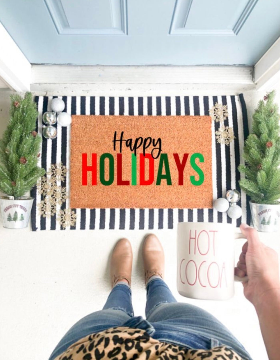 Happy holidays doormat DIY at home kit