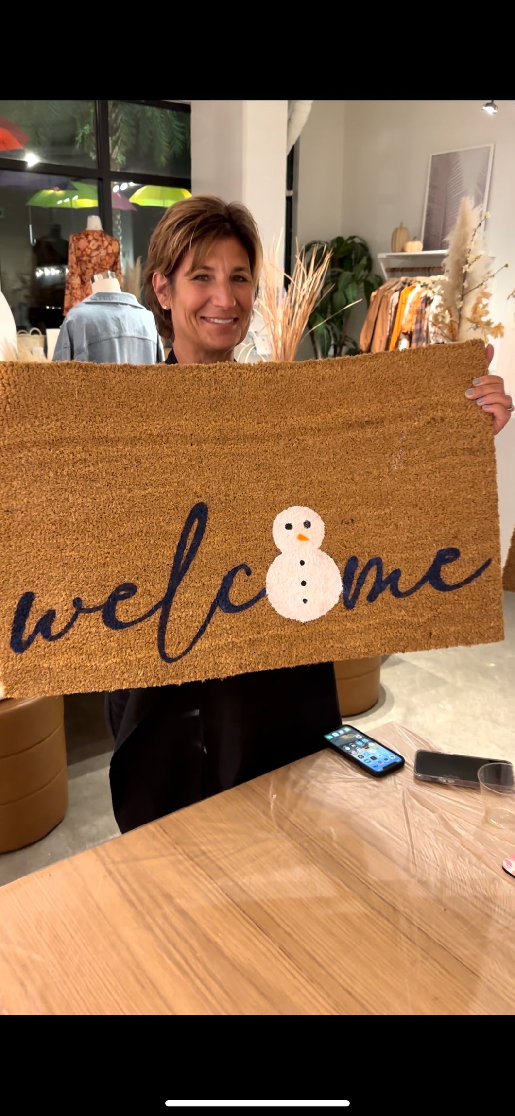 Welcome snowman doormat DIY at home kit