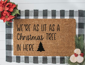 We're as light as a Christmas tree in here doormat DIY at home kit
