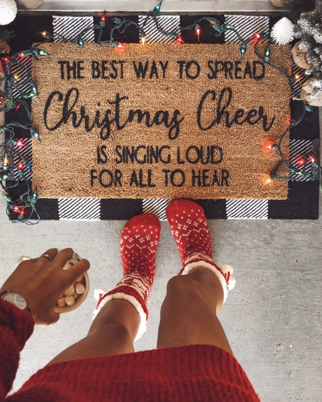 The best way to spread Christmas Cheer doormat DIY at home kit