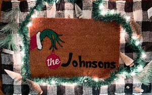 Grinch last name doormat DIY at home kit