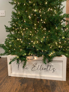 Wood Christmas tree skirt /Box